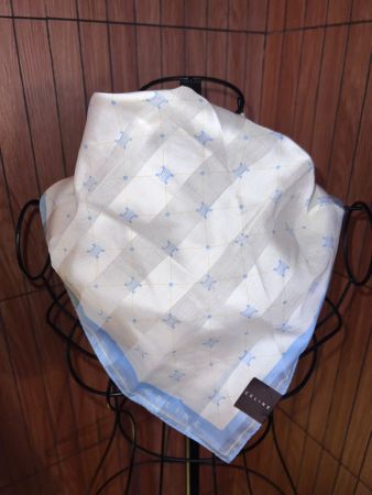 CELINE Tuch Hellblau Creme Baumwolle Neu