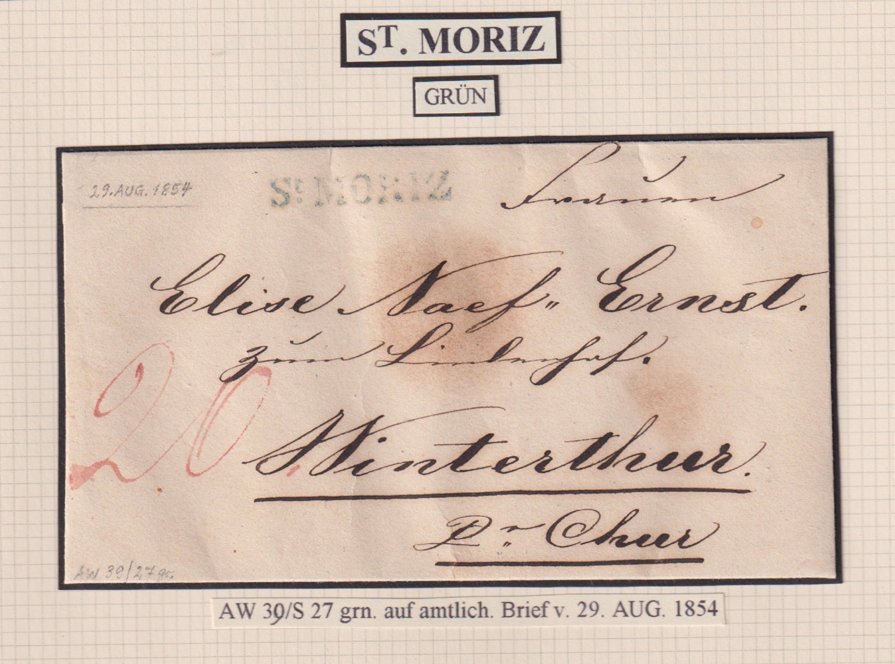 Tous les timbres: Grüner Stempel  ST.MORIZ !! – D'occasion à Bibern SH par Heinibuehrer