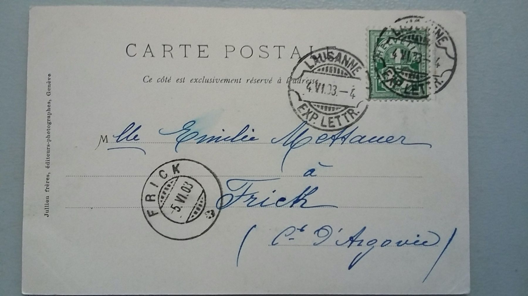 Cartoline postali: Le Quai à Ouchy – Usato da Sargans venduto da nicsam1815 1