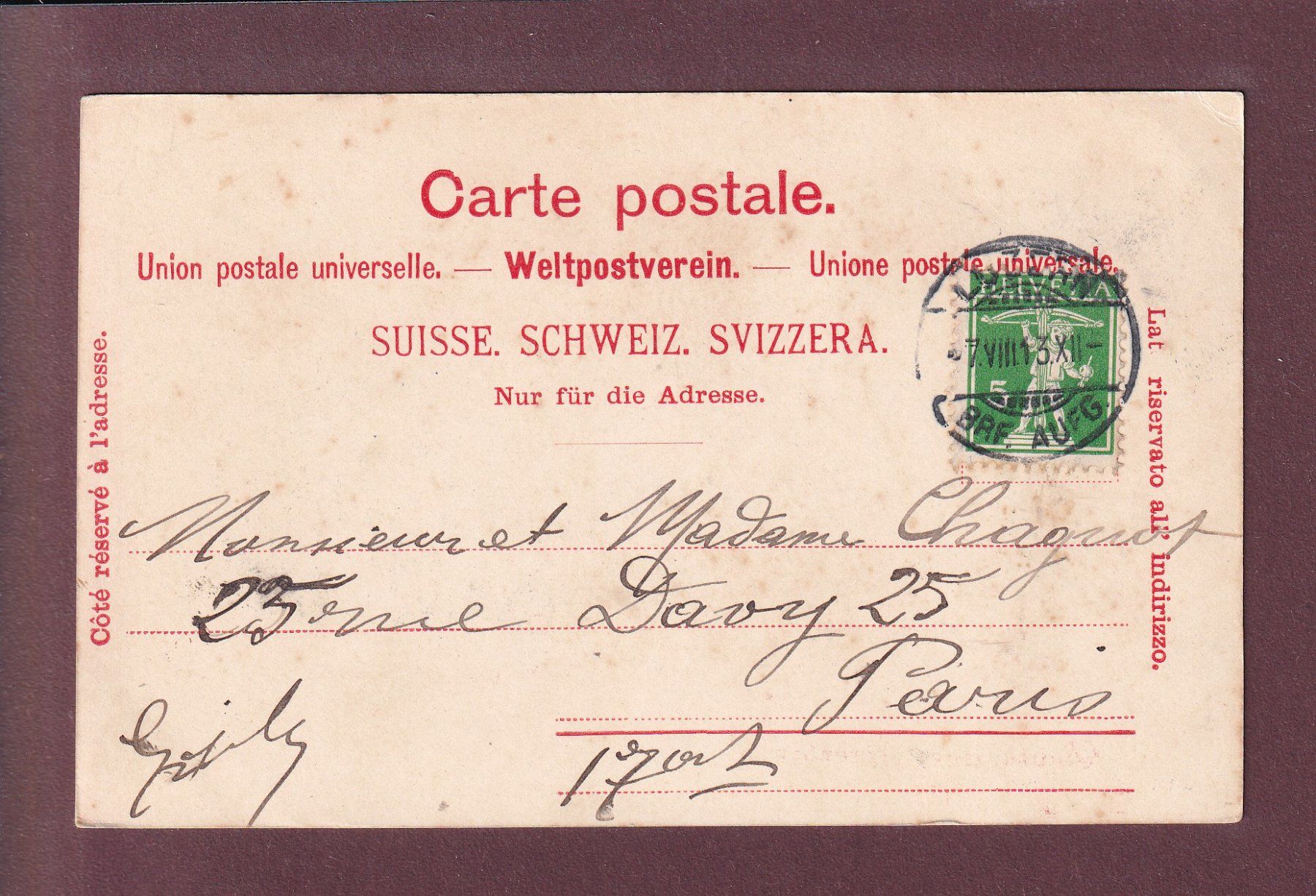Cartes postales: GRUSS AUS INTERLAKEN - 1913 – D'occasion à Pully par nicecards 1
