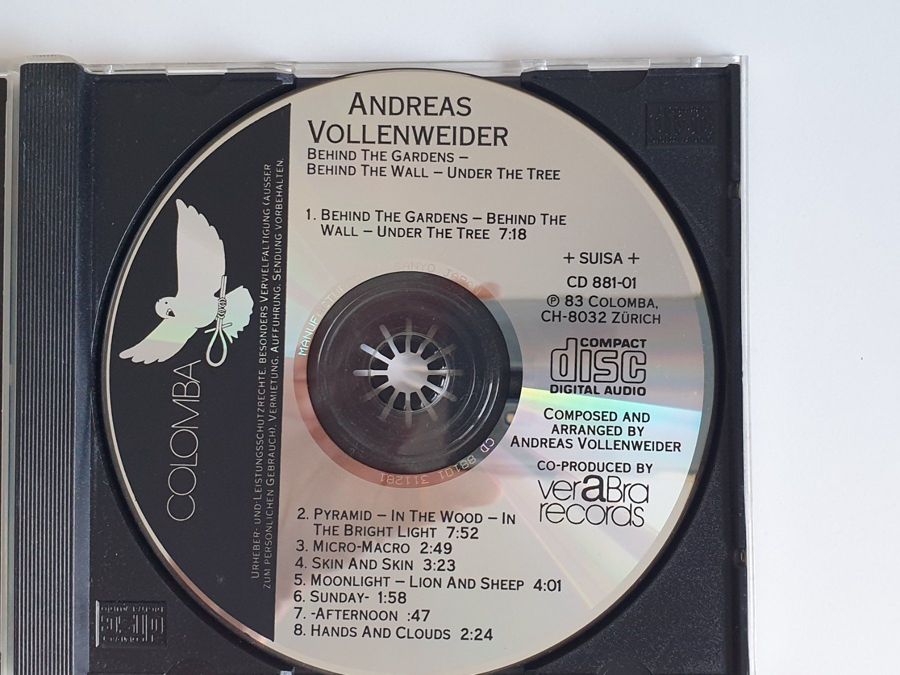 CDs: CD "Behind the Gardens..." von Andreas Vollenweider – Gebraucht aus Uster von Andreas7 2