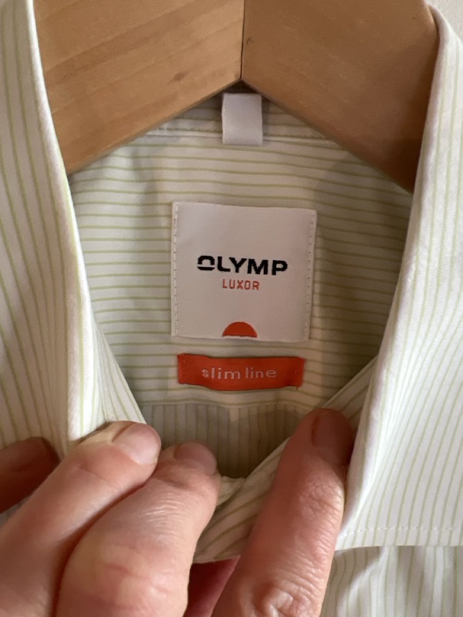 Camicie: Olymp Hemd Gr. 40 Slim Fit, hellgrün gestreift – Usato da Wallisellen venduto da sarinavs 1