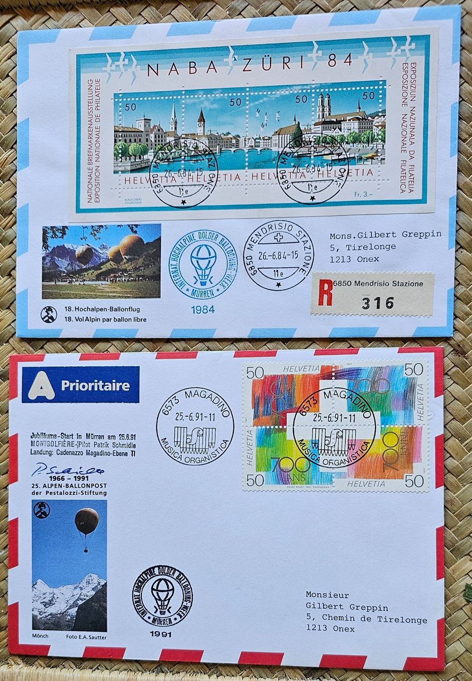 Tutti i francobolli: 2 Briefe Hochalpen Ballonflug ! – Nuovo (secondo la descrizione) da Les Valettes venduto da Nuba1
