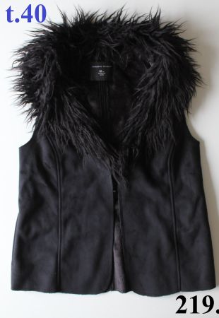 Gilet noir Dorothy Perkins fourrure synthétique t.40  NEU!