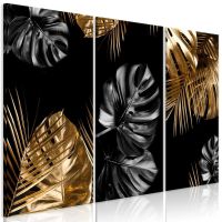 XL Wandbild modern Gold/Schwarz