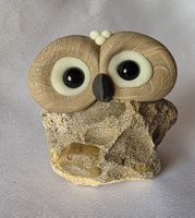 Eule Figur ist Naturstein Handgemacht und einzigartig