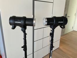 2× Profoto D1 500 Air mit Manfrotto-Stativen und Softboxen