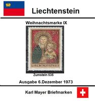 Weihnachtsmarke IX                   Ausgabe Liechtenstein