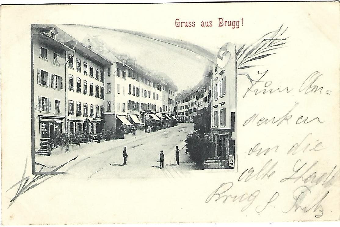 Cartes postales: Gruss aus Brugg Strassenansicht – D'occasion à Wetzikon ZH par Brulu100