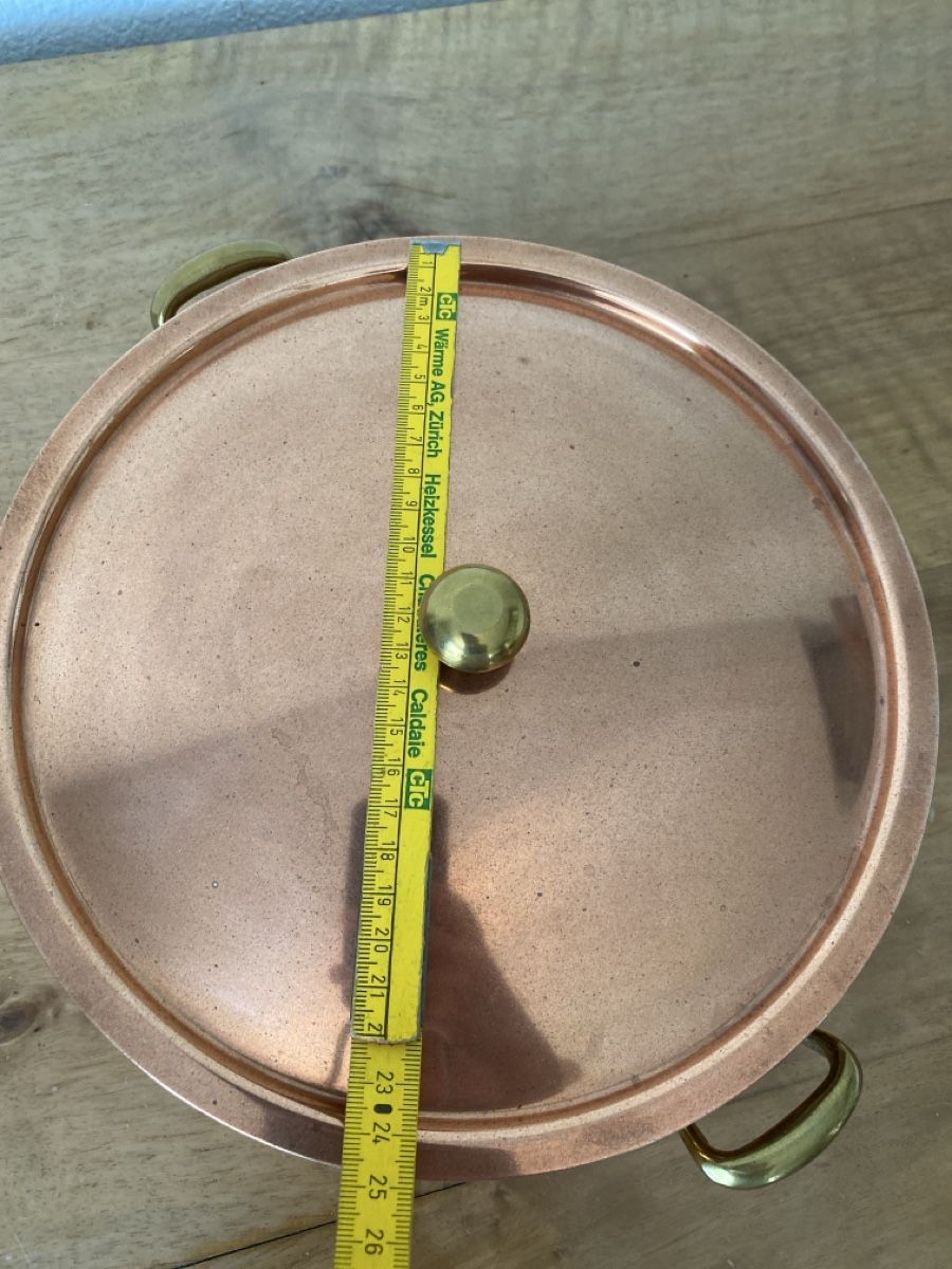 Padelle: Kupferpfanne mit Deckel und Messinggriffen – Usato da Burgdorf venduto da gre_2ftz 4