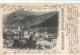Ansichtskarte Davos-Platz mit Glückwünsch-Text, 1900-11