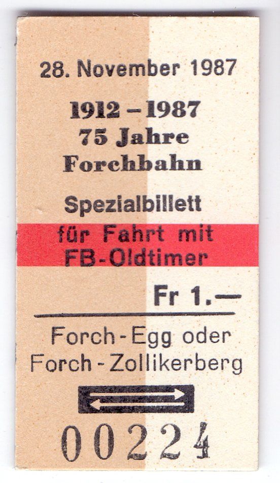 Biglietti: Billette Forch-Egg oder Forch-Zollikerberg 👀 – Usato da Langenthal venduto da Sammlungs_aus