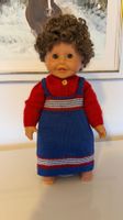 Puppenkleid, vintage Puppenrock, gestrickt, 23cm, Handarbeit