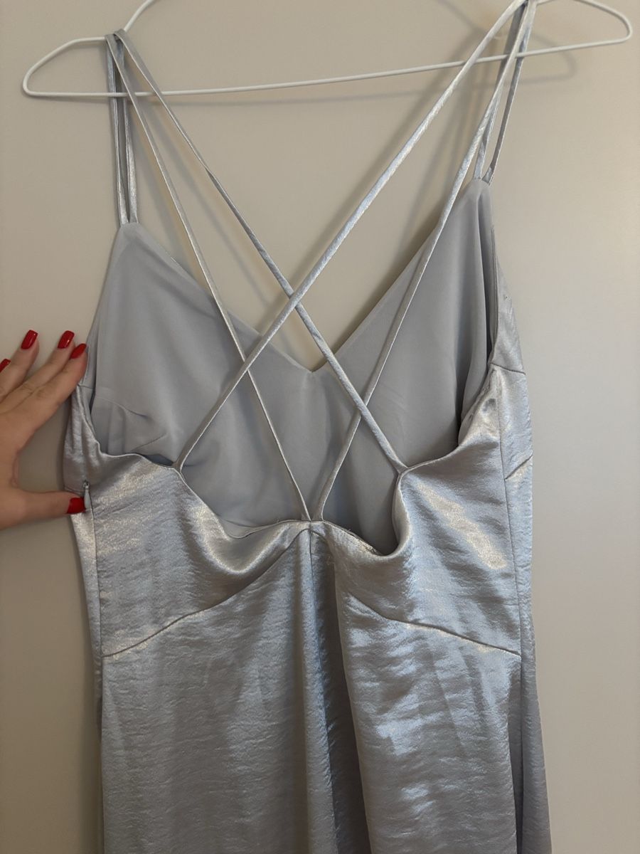 H&M Vestiti: Abendkleid Silber Seide Grösse 42 – Usato da Arbon venduto da Viktoriaa 3