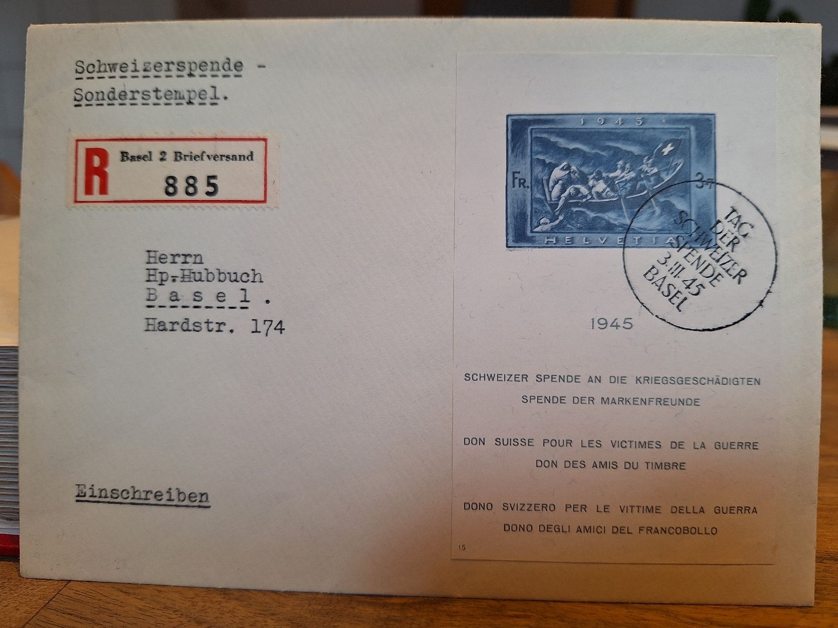 Alle Briefmarken: W21 Spendeblock Kat. 300.- – Gebraucht aus Balgach von SIMEON27