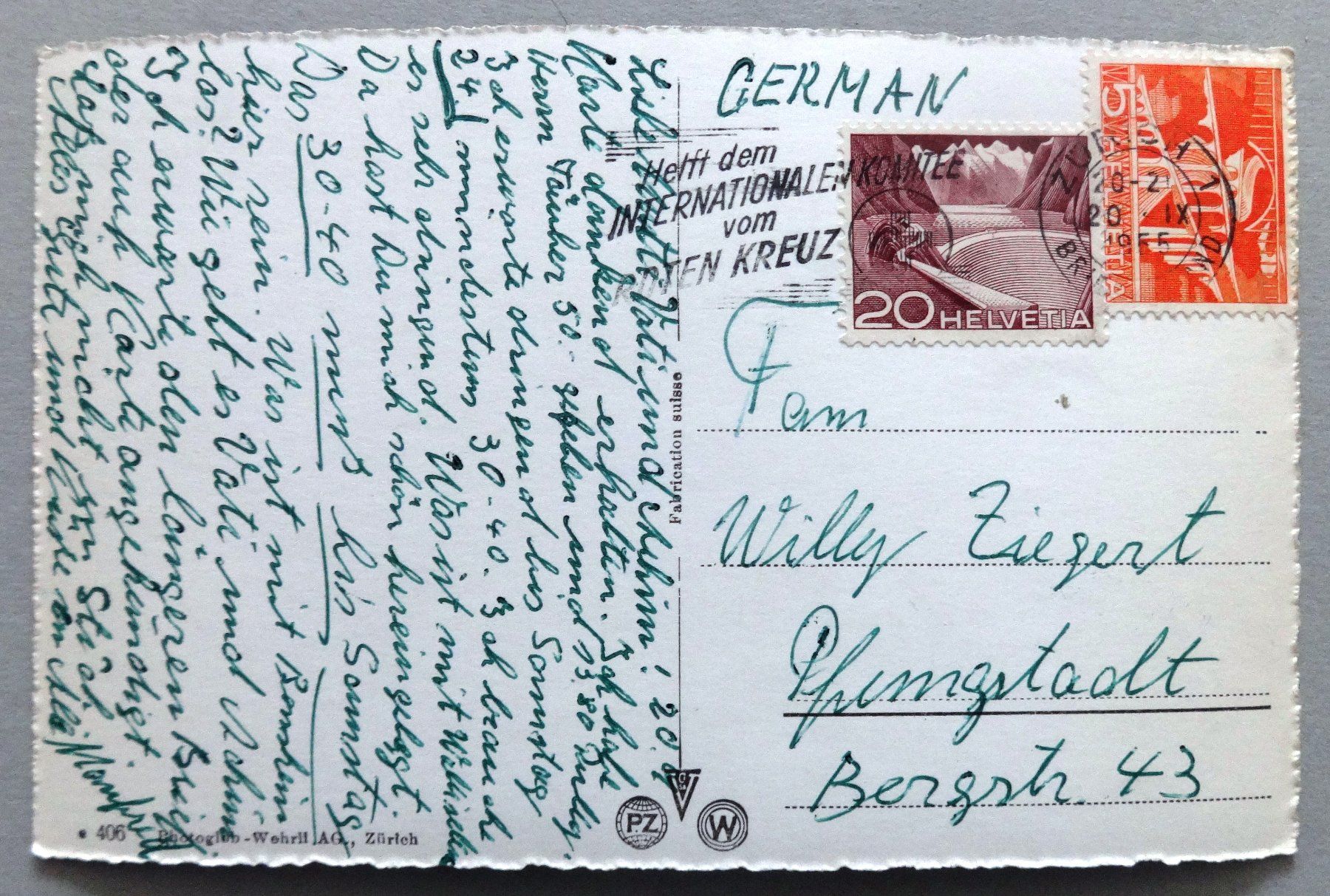 Cartes postales: Zürich – D'occasion à Fétigny par Billy2miny 1