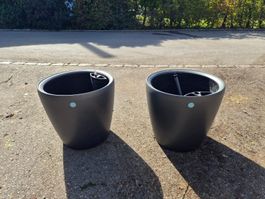 2 grosse LECHUZA Blumentöpfe – Ø 50 cm, H 48 - Set