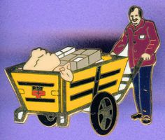 PTT  Pöstler mit Schubkarren