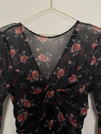 Zara Tüll Minikleid mit Blumenprint (S)