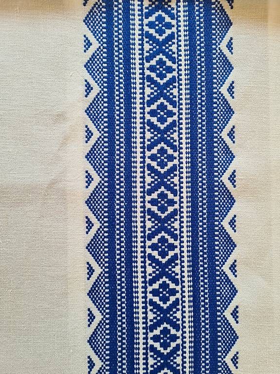 Tessuti: Tischtuch offwhite mit blauer Baumwollstickerei – Usato da Meilen venduto da ssdjkb 1