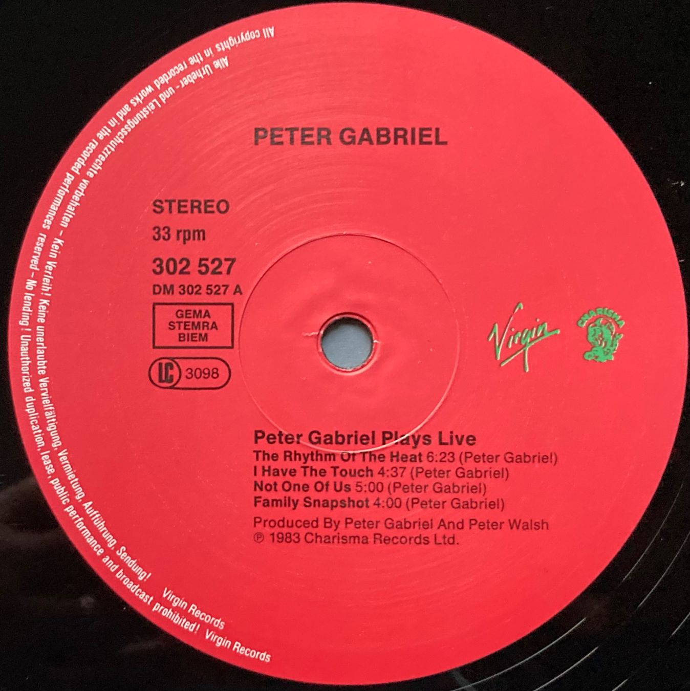 Dischi in vinile: GENESIS / PETER GABRIEL - PLAY LIVE – Usato da Poliez-Pittet venduto da Newtown-Records 4