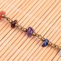 Gliederkette mit Edelsteinsplittern, 1m, Messing