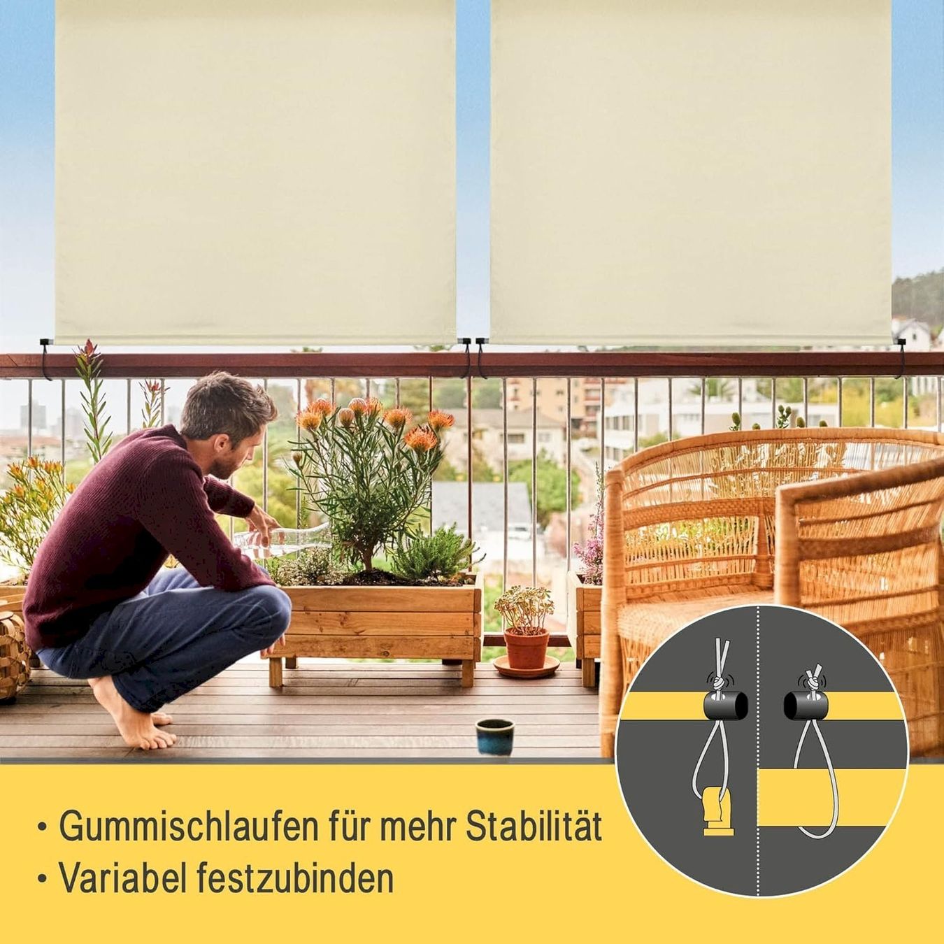 Tende da sole: Aussen-Senkrechtmarkise 180x250 beige – Nuovo e nell'imballaggio originale da Bottighofen venduto da zaap 3