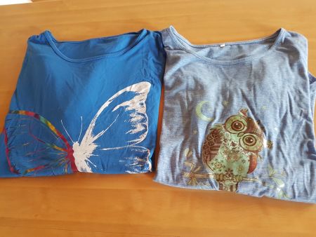 Pull léger - t-shirt oversize taille L papillon - hibou (2)