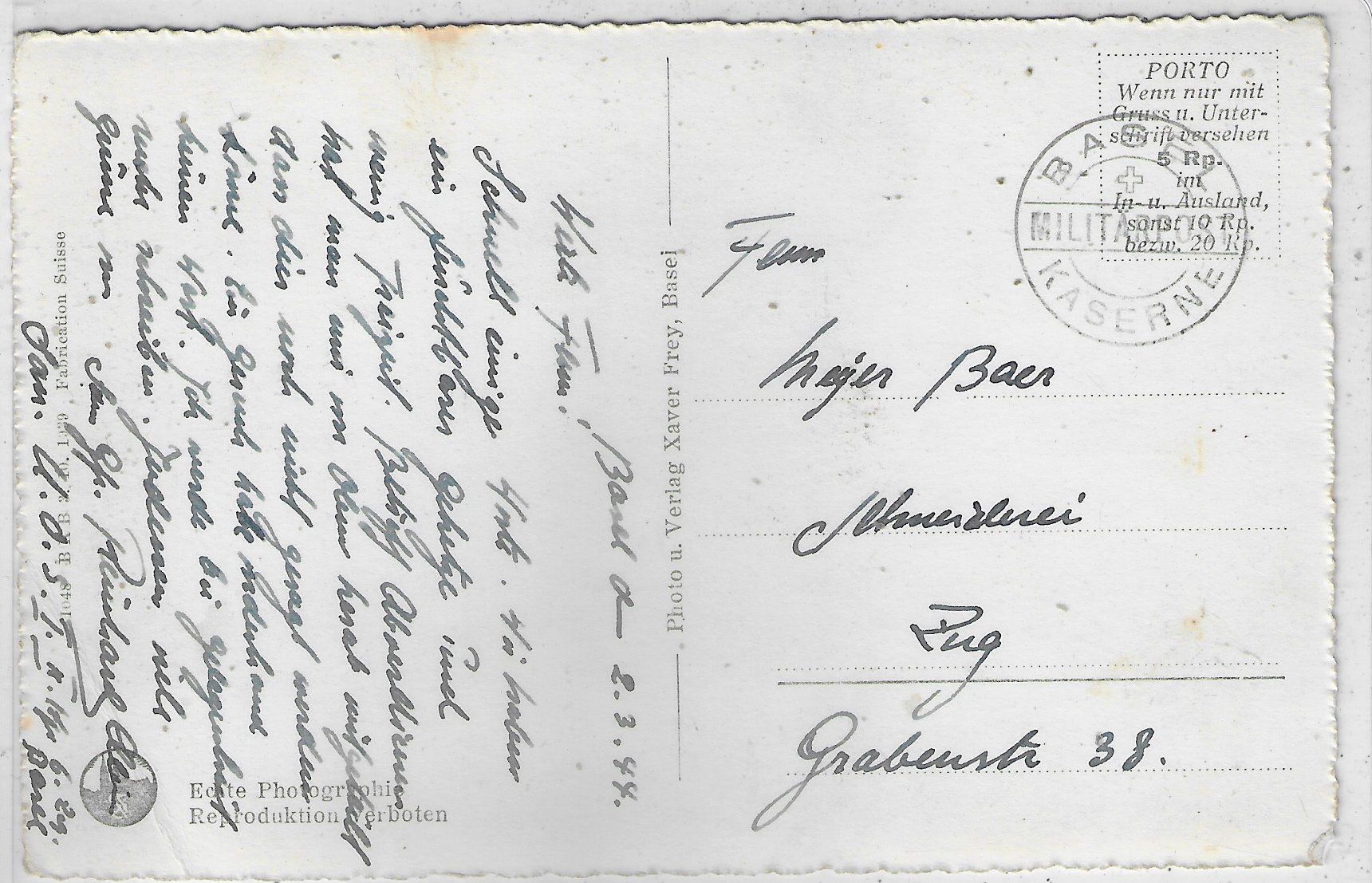 Cartoline postali: Basel - Kaserne – Usato da Ettingen venduto da Kartenplanet 1