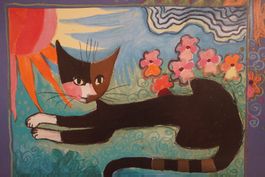 Bild "Katze auf einer Wiese sitzend" R. Wachtmeister (MA309)