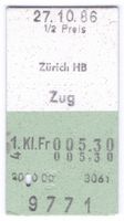Billette Zürich HB – Zug