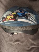 Casque de vélo enfant RACER bleu motif course état neuf🐞🐞
