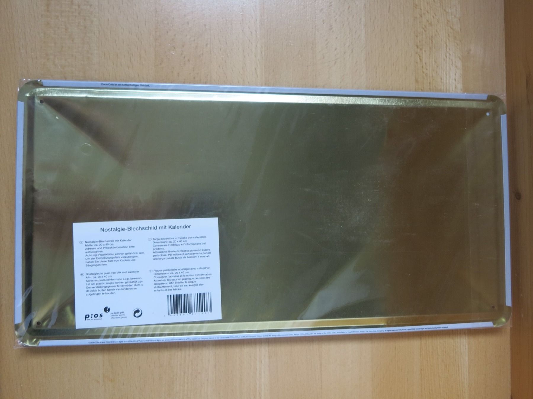 Coca-Cola Schilder: Blechschild Coca Cola mit ewigem Kalender, ca. 20 x 40 cm – Neu und originalverpackt aus Sissach von kaupa 3