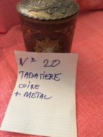 Tabatière décorative en cuir et laiton d' occasion
