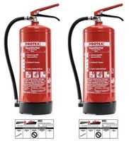 2  Dauerdruck Pulver Feuerlöscher mit Wandhaken, Brandklasse