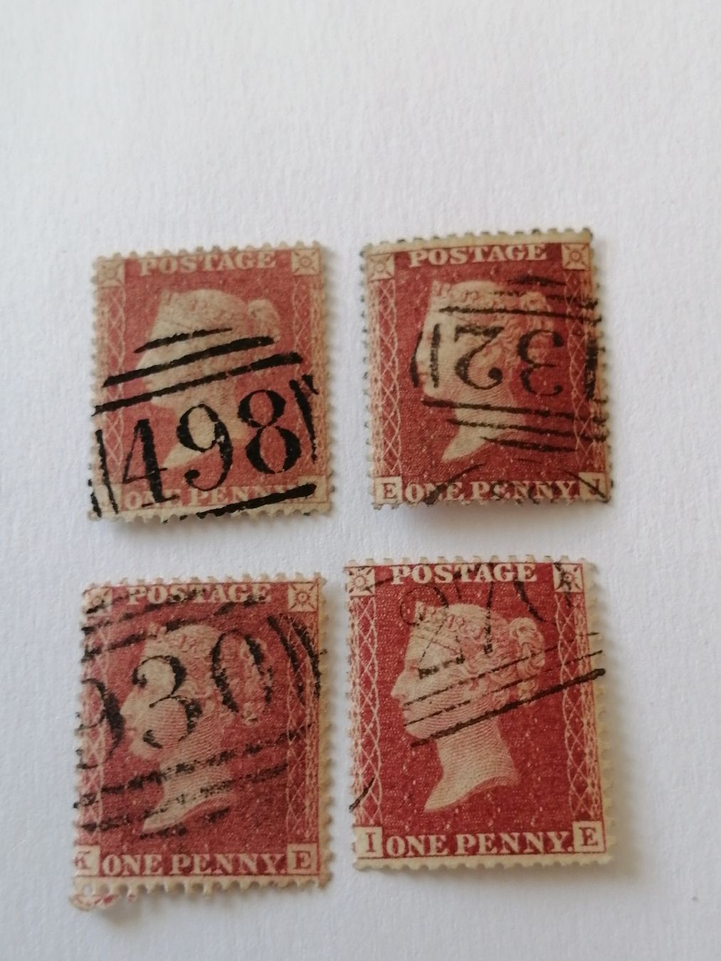 Tous les timbres: 4mal One Penny Reds Stars 1856  – D'occasion à Happerswil par tschergi