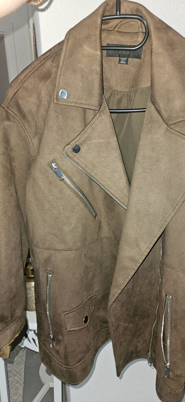 Zara Giacche: Perfecto long suedine chocolat – Usato da Vétroz venduto da MargauxLDG 3