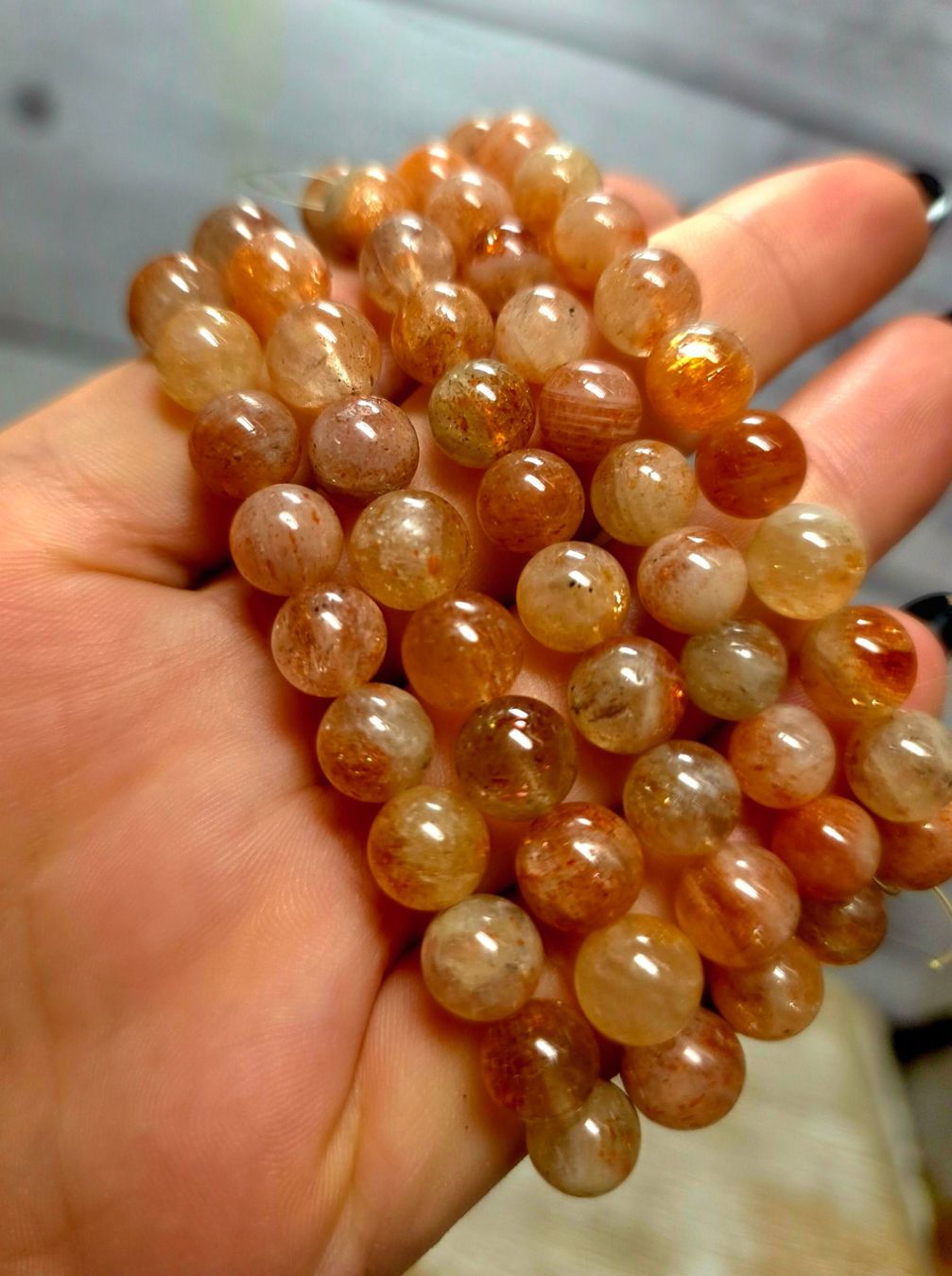 Minerali & Pietre curative: Arusha Sonnenstein Armband 8.5-9mm – Nuovo e nell'imballaggio originale da Matzingen venduto da Shay_Crystalz