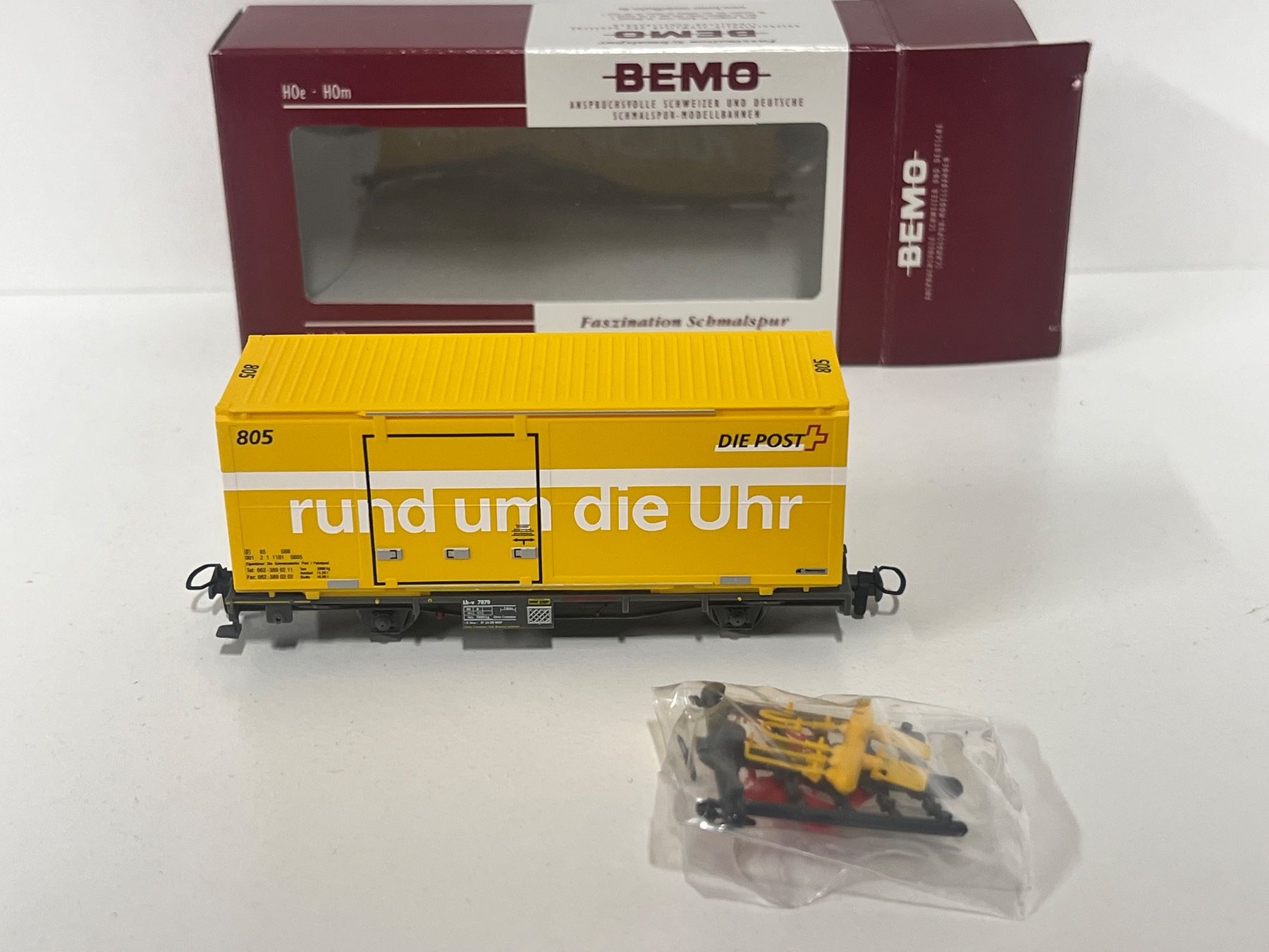 Bemo Modellini di ferrovie: Bemo Rhb  Postcontainer Nr.805 rund um die Uhr – Nuovo e nell'imballaggio originale da Geroldswil venduto da TopTrain54 1