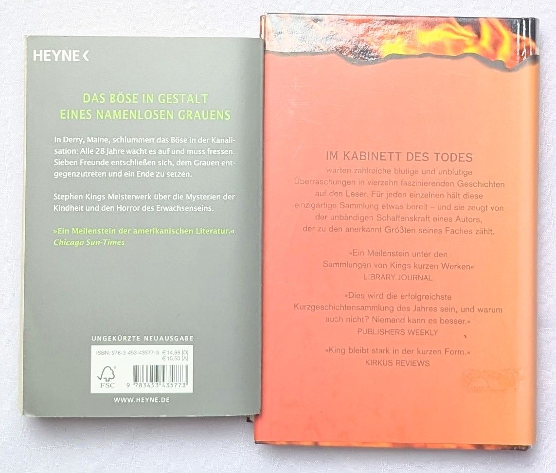 Libri: 2x Stephan King Bücher - Es & Im Kabinett des Todes – Nuovo (secondo la descrizione) da Wängi venduto da ABIZONE-86 1