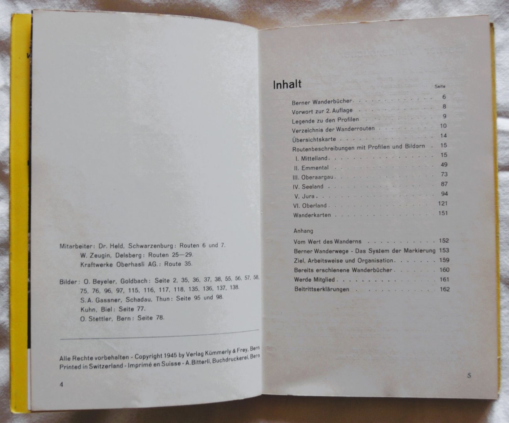 Libri: Berner Wanderwege - Wanderbuch von 1945 – Usato da Niederried b. Kallnach venduto da hanatim 1