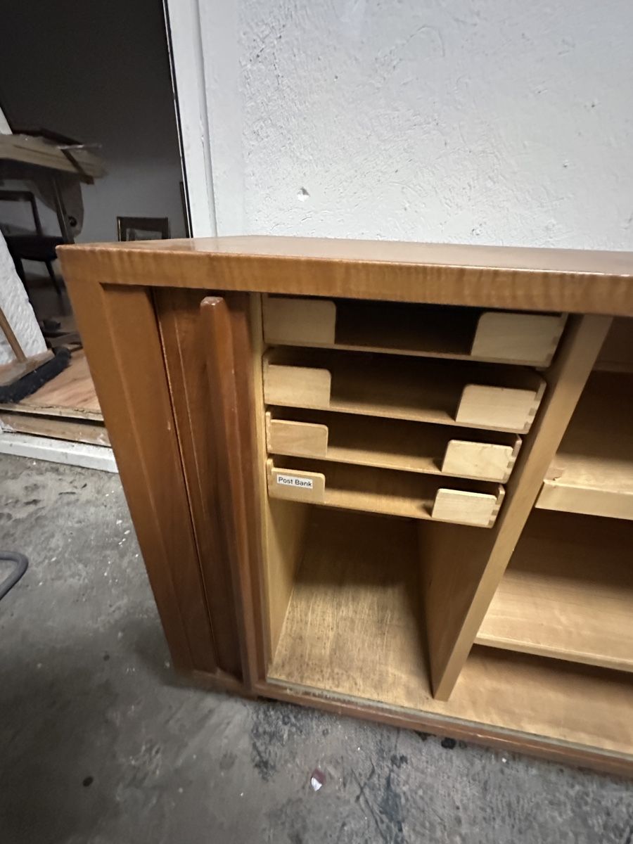Kommoden: Mid-Century Rollfront-Sideboard / Archivschrank (Teak/Eiche) – Gebraucht aus Zürich von mywave 4