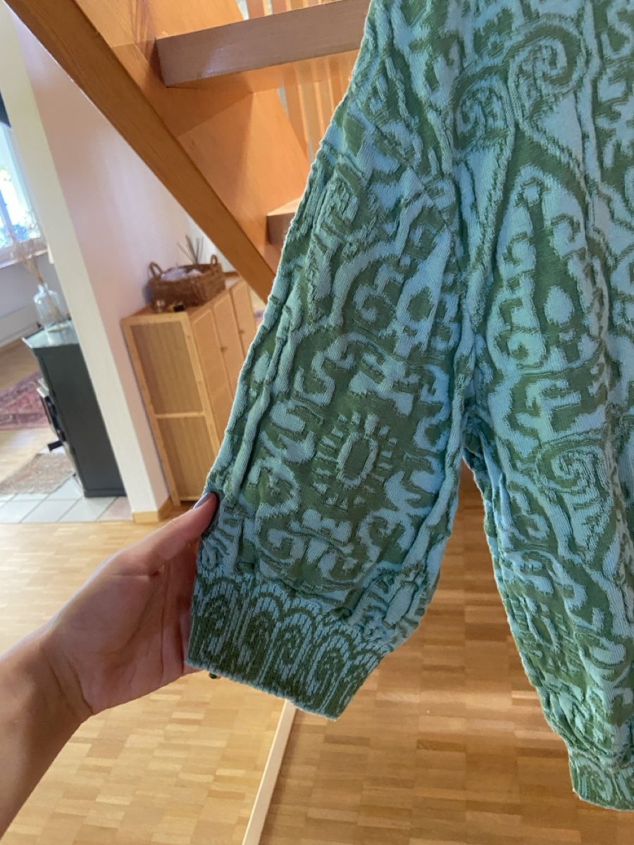 Ivko Maglioni & Felpe: IVKO Jacquard V Neck Pullover Filigree Short Sleeve Bluse – Usato da Münchenstein venduto da B771 7