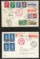 1939/1940 : 2 CH Flugpost Briefe
