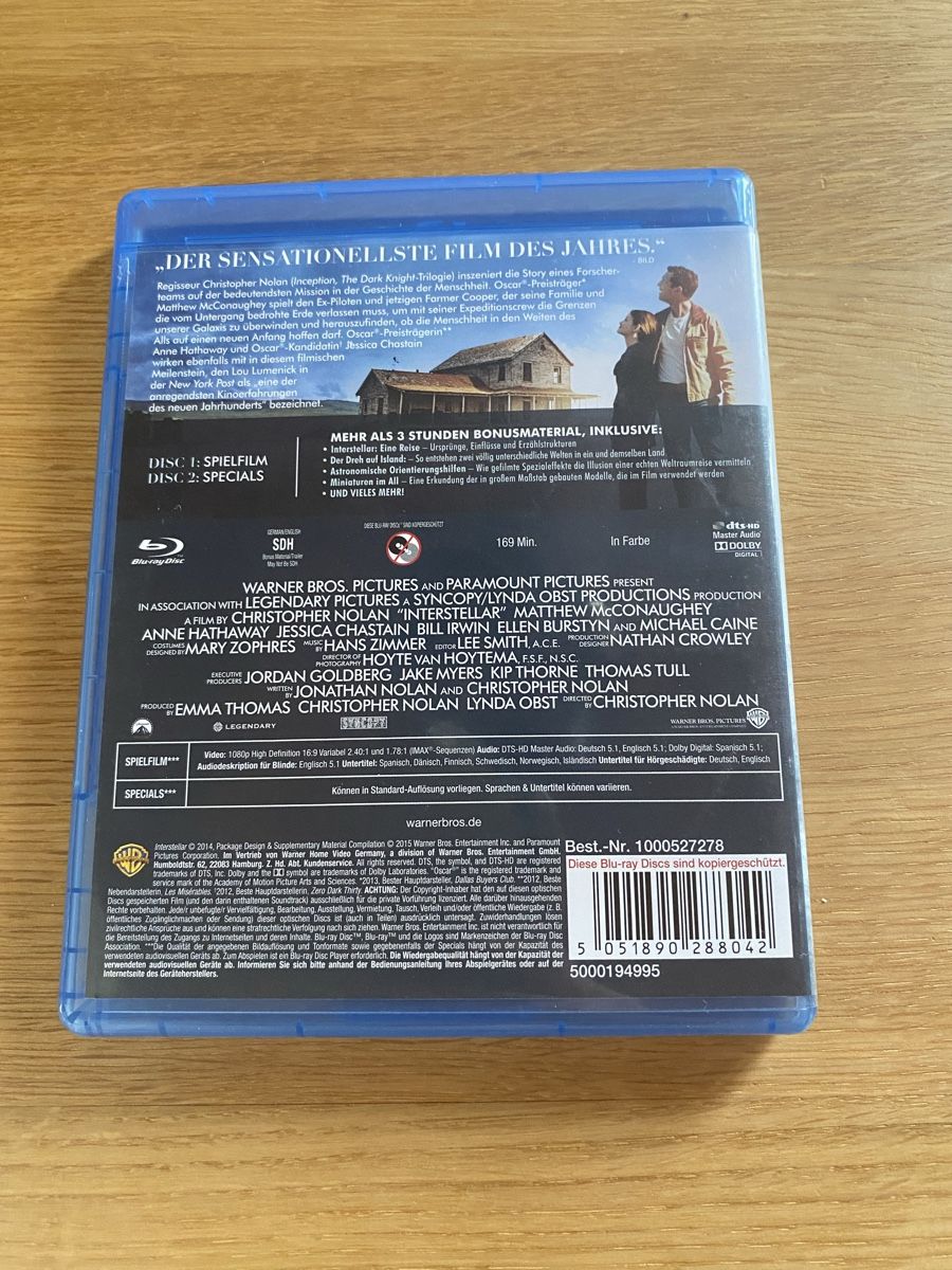 Tutti i DVDs: Interstellar / Bluray / Matthew MacConaughey – Usato da Herzogenbuchsee venduto da Christen3 1