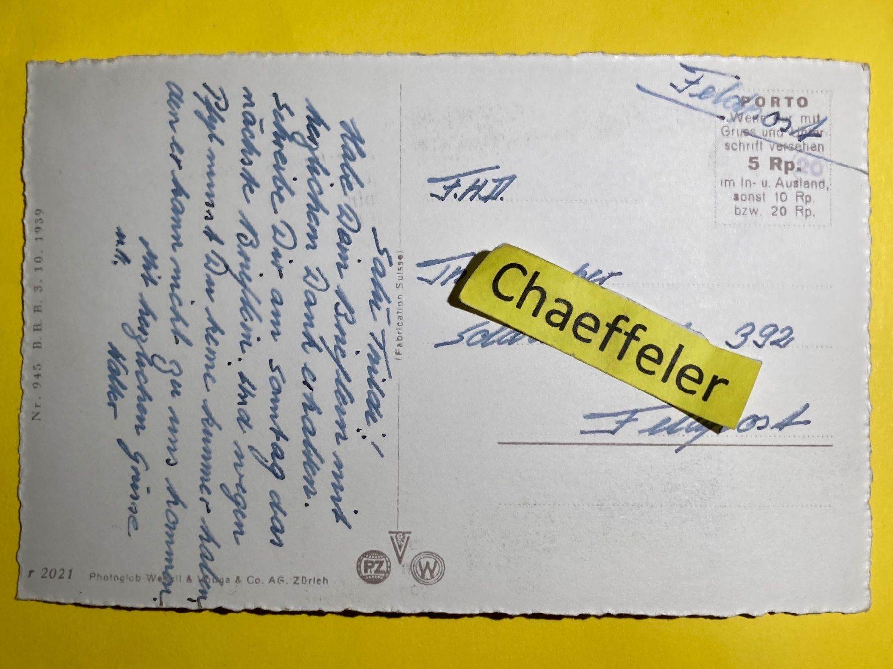Cartes postales: Wil. SG.  Feldpost – D'occasion à Zürich par Chaeffeler 1