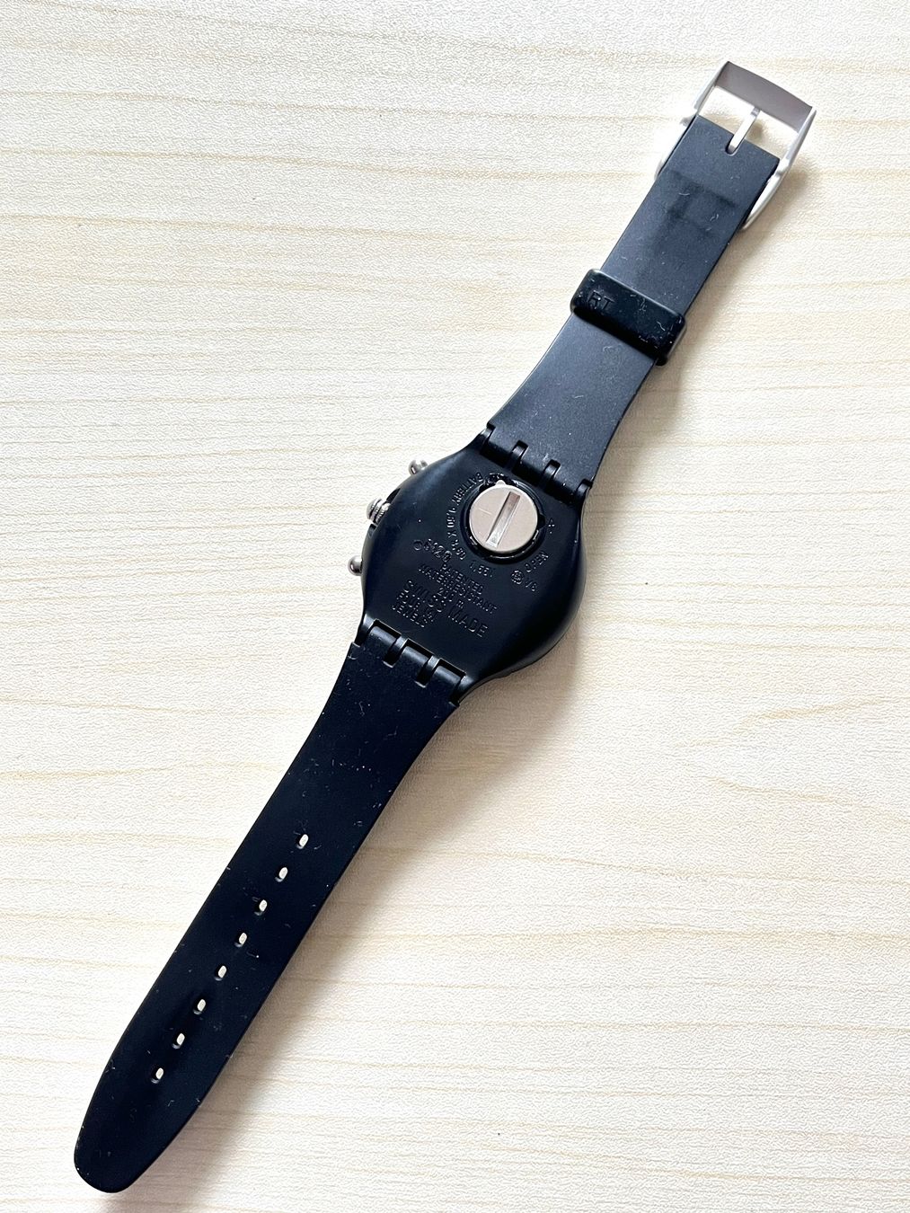 Swatch Orologi: Swatch Uhr, Black Stripes, Chronograph – Usato da Grenchen venduto da chththl 6