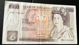 England 10 Pfund Serie HW21 000007 !!!!!!