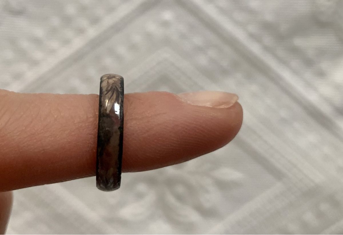 Ringe: Emaillierter handgemalter Vintage-Ring mit Blumen – Gebraucht aus Zürich von p_q7q_nichtraucher 4