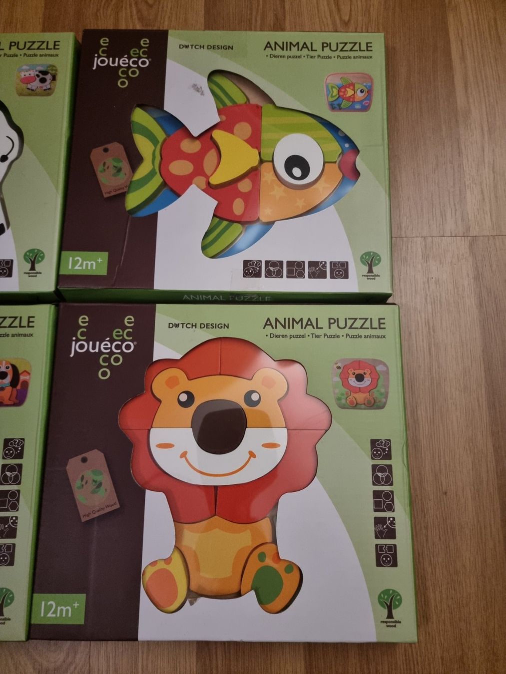 Puzzles: Joueco Tier Puzzle Set 4 Sets neuwertig – D'occasion à Rodersdorf par Petzo 2